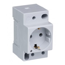 Розетка модульная РМ-102 2P+PEN 16A 220В (18012DEK). Розетка модульная на DIN-рейку. DEKraft