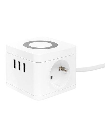 Удлинитель Куб 2 гнезда 3USB 2,4А+зарядное устройство 1,3 метра 1мм2. Удлинитель Куб. EKF в Якутске