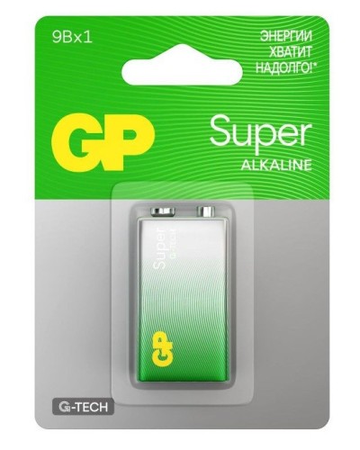 GP Super Alkaline 9V Крона (GP 1604AA21-5CRSBC1), БЛИСТЕР. Алкалиновая батарейка. GP Batteries в Якутске