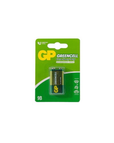 GP GreenCell 9V Крона (GP 1604GLF-2CR1), БЛИСТЕР. Солевая батарейка. GP Batteries в Якутске