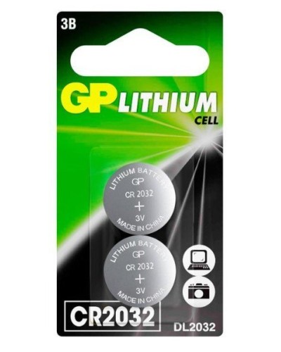 GP Lithium CR2032 (GP CR2032-2CRU2), упак. 2 шт. БЛИСТЕР. Литиевые дисковые батарейки. GP Batteries в Якутске