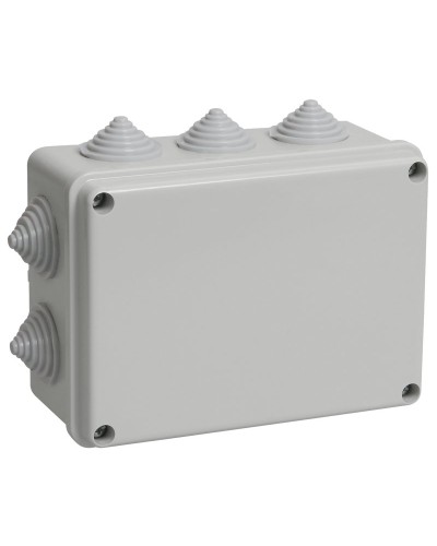 Коробка распаячная КМ41241 150х110х70 открытой проводки IP44 10 гермовводов серая (UKO10-150-110-070-K41-44). Коробка распаячная безгалогенная (HF). IEK в Якутске