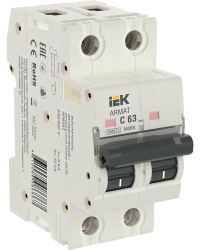 M06N 2P C 63А 6кА ARMAT (AR-M06N-2-C063). Автоматический выключатель. IEK в Якутске