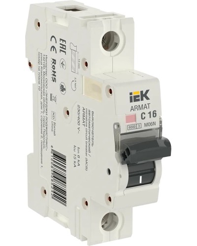 M06N 1P C 16А 6кА ARMAT (AR-M06N-1-C016). Автоматический выключатель. IEK в Якутске