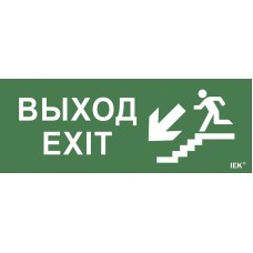 Самоклеящаяся этикетка Выход/лестница вниз/фигура (LPC10-1-24-09-VLVNF). Самоклеящаяся этикетка 240х90 мм. IEK