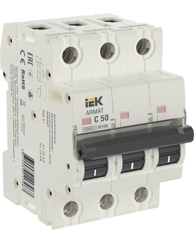 M10N 3P C 50А 10кА ARMAT (AR-M10N-3-C050). Автоматический выключатель. IEK в Якутске