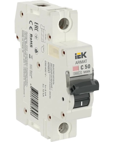 M06N 1P C 50А 6кА ARMAT (AR-M06N-1-C050). Автоматический выключатель. IEK в Якутске