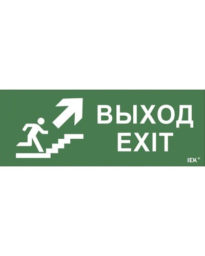 Самоклеящаяся этикетка Выход/лестница вверх/фигура (LPC10-1-24-09-VLVVF). Самоклеящаяся этикетка 240х90 мм. IEK в Якутске
