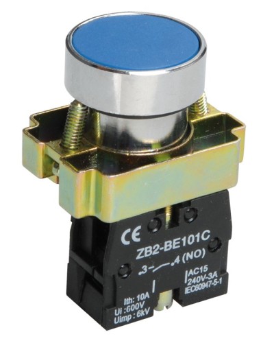 Кнопка LAY5-BA61 без подсветки синяя 1з (BBT60-BA-K07). Кнопка без подсветки. IEK в Якутске