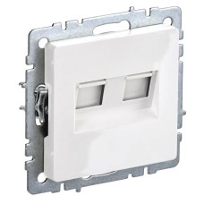 Розетка RJ45 РК10-2-БрБ кат.5E, белая BRITE (BR-K20-1-K01). Розетка компьютерная двойная. IEK