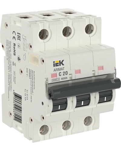 M06N 3P C 20А 6кА ARMAT (AR-M06N-3-C020). Автоматический выключатель. IEK в Якутске