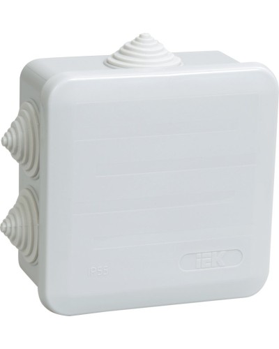 Коробка распаячная КМ41255 100х100х50 открытой проводки IP44 6 гермовводов серая (UKOZ11-100-100-050-K41-44). Коробка распаячная безгалогенная (HF) с защелкивающейся крышкой. IEK в Якутске