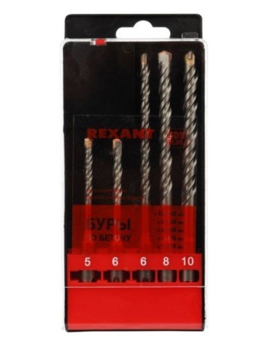 Набор буров, бетон 5-6х110, 6-8-10х160 мм, 5 шт, SDS PLUS Kranz (KR-91-0406): Аксессуар для электроинструмента в Якутске