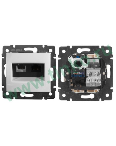 Розетка Valena 2xRJ11+RJ45 Cat.6, белый (770080). Розетка. LegranD в Якутске