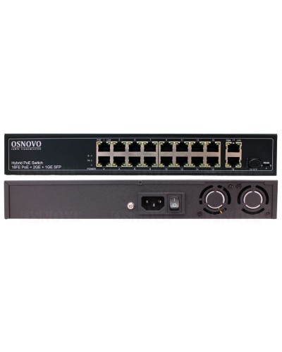 SW-61621(300W). Коммутатор 16-портовый Fast Ethernet с PoE. OSNOVO в Якутске