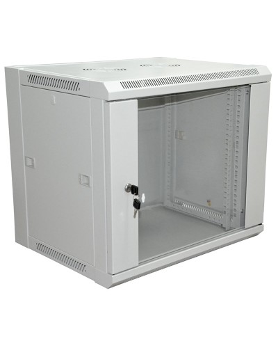 Шкаф телекоммуникационный 19 настенный 12U 600×450×635 мм (ШxГxВ) - передняя дверь стекло, боковые стенки съемные (разобранный) RAL 7035 (04-2202). Шкаф телекоммуникационный 19 настенный 12U. Rexant в Якутске