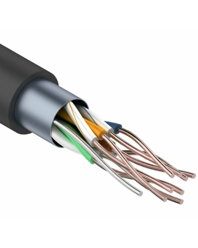 F/UTP, CAT 5e, PE, 4PR, 24AWG, OUTDOOR, SOLID, черный, 305м REXANT (01-0146-1). Кабель «витая пара» (LAN) для структурированных систем связи. Rexant в Якутске