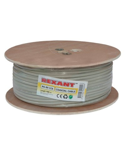 RG-8X, 50 Ом, CCS/Al/A, 75% (01-2021). Кабель коаксиальный радиочастотный. Rexant в Якутске