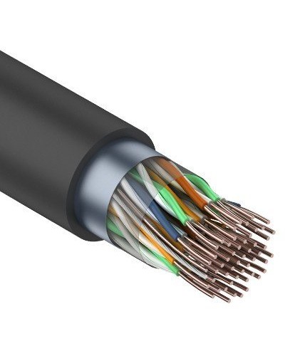 F/UTP, CAT 5, PE, 25PR, 24AWG, OUTDOOR, SOLID, черный, 305м, REXANT (01-1203). Кабель «витая пара» (LAN) для структурированных систем связи. Rexant в Якутске