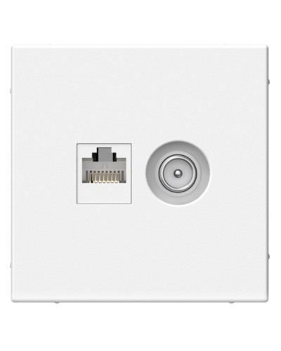 ArtGallery розетка двойная RJ45+TV, кат. 5Е, скрытой установки, механизм, белый (GAL000189). Розетка компьютерная + TV. Systeme Electric в Якутске