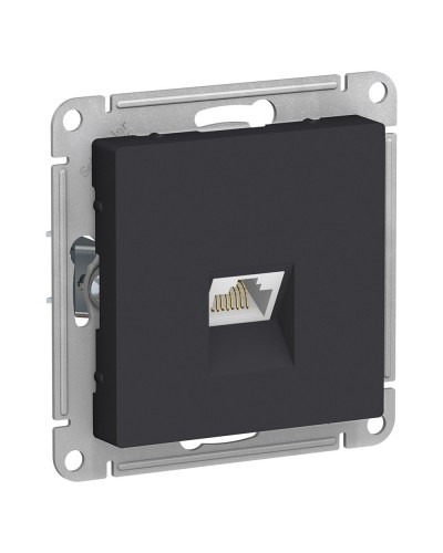 AtlasDesign розетка RJ45, кат. 5Е, 1-местная, скрытой установки, механизм, карбон (ATN001083). Розетка компьютерная. Systeme Electric в Якутске