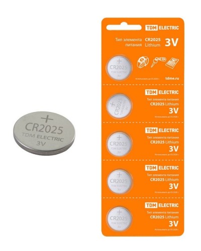 CR2025 Lithium 3V BP-5 TDM (SQ1702-0028). Элемент питания. TDM ЕLECTRIC в Якутске