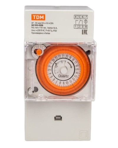 АР-30мин/24ч-16А-DIN (3 модуля) TDM (SQ1503-0006). Аналоговое суточное реле. TDM ЕLECTRIC в Якутске