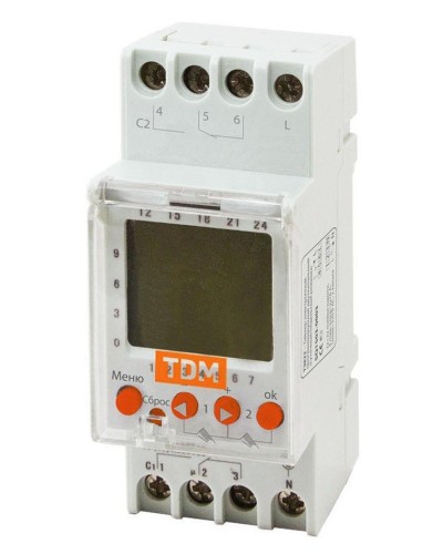 ТЭ822-2кан-1мин/7дн-44on/off-2х16А-DIN TDM (SQ1503-0003). Таймер электронный. TDM ЕLECTRIC в Якутске