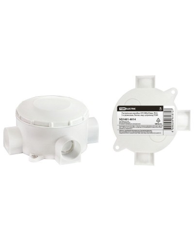 Распаячная коробка ОП D80х35мм, IP42, 3-х рожковая, белая TDM (SQ1401-4014). Распаячная коробка ОП. TDM ЕLECTRIC в Якутске