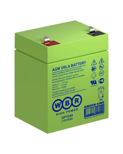WBR GP1245 (12V16W). Аккумулятор герметичный свинцово-кислотный. WBR в Якутске