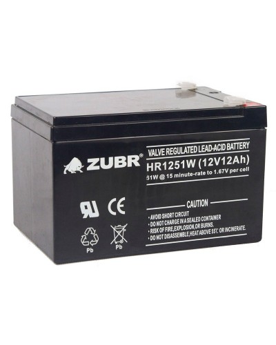 ZUBR HR 1251W (12V, 12Ah). Аккумулятор герметичный свинцово-кислотный. ZUBR в Якутске