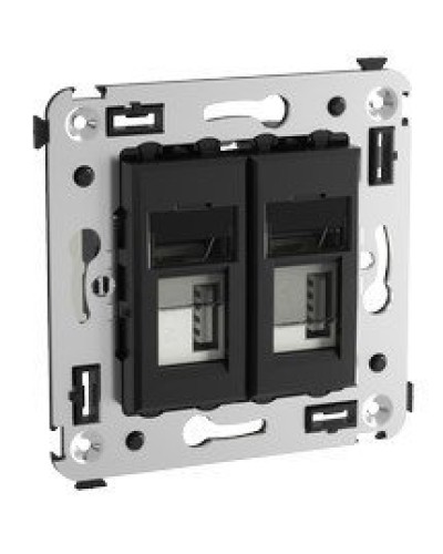 Розетка USB в стену Avanti черный квадрат (4402543). Розетка USB. ДКС в Якутске