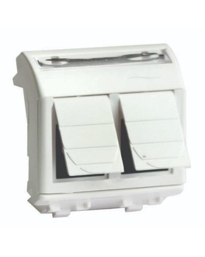Розетка RJ-45 Brava 2 модуля слоновая кость (75459S): Розетка компьютерная с двумя разъёмами в Якутске