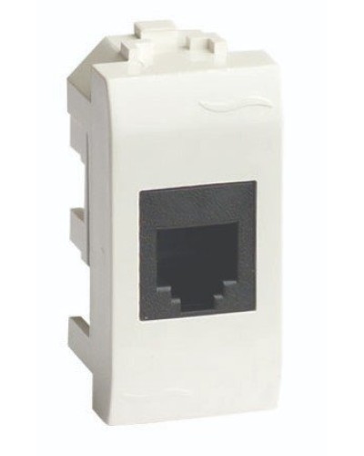 Розетка RJ-45 Brava 1 модуль слоновая кость (75654S): Розетка компьютерная с одним разъёмом в Якутске