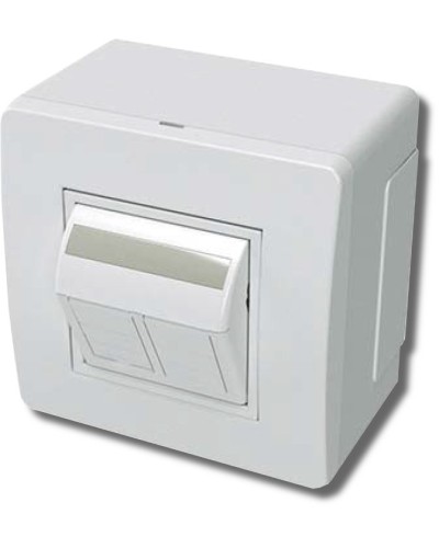 Коробка в сборе с 2 розетками RJ45, кат.5е, белая (10656): Коробка в сборе в Якутске