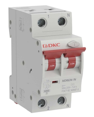 YON max MDR, 1P+N, 30mA, 16A, 6kA, А (MDR63N-1N2C16-A). Автоматический выключатель дифференциального тока. ДКС в Якутске