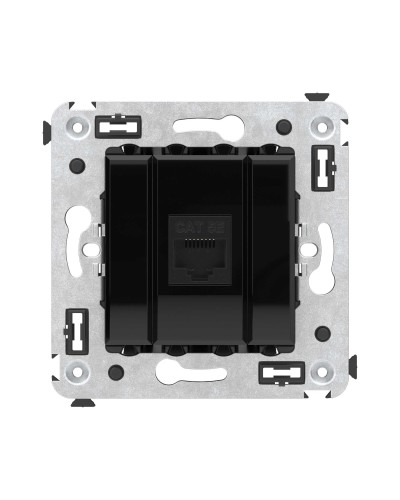 Розетка RJ-45 в стену, кат.5E, Avanti, одинарная, черный квадрат (4402663). Розетка компьютерная. ДКС в Якутске