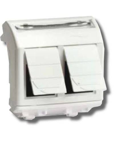 Розетка RJ-45 Brava 2 модуля белая (76459B): Розетка компьютерная с двумя разъёмами в Якутске