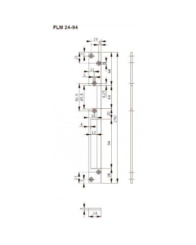 FLH24-94. Запорная планка длинная. dormakaba в Якутске