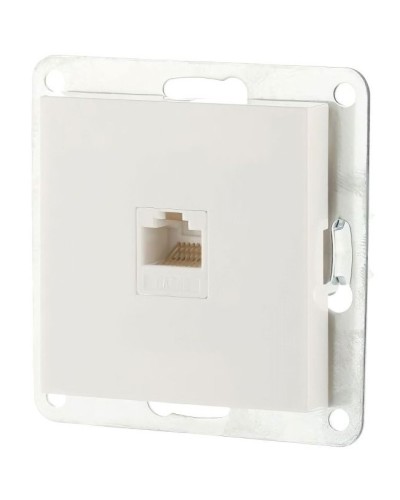 Розетка RJ-45 кат.5е с накладкой, белый LK80 (846104-1). Розетка компьютерная. Экопласт в Якутске