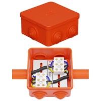 Коробка JBS080 85х85х50, 6 вых., 5P (0,15-2,5 мм²) (43021HF). Коробка монтажная, огнестойкая, без галогена. Экопласт