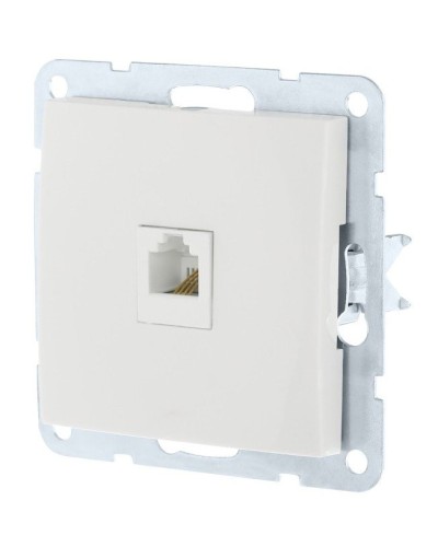 Розетка RJ-45 кат. 5е с накладкой, белый LK60 (866104-1). Розетка компьютерная. Экопласт в Якутске