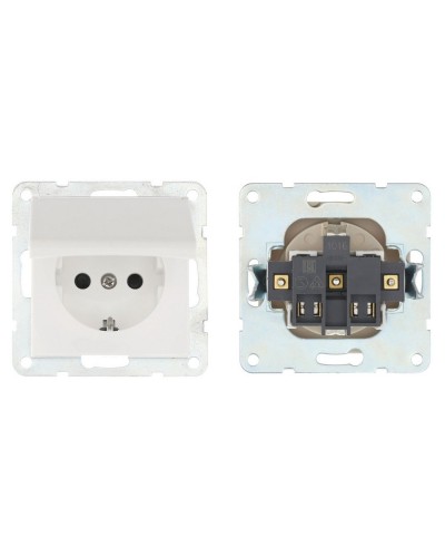 Розетка с з/к, шторками и крышкой, белый LK80 (843404-1). Розетка. Экопласт в Якутске