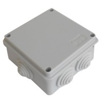 Коробка JBS100 100х100х55, 6 вых., 4P (1,5…6мм²) серая (43207HF-GR). Коробка монтажная, огнестойкая, без галогена. Экопласт