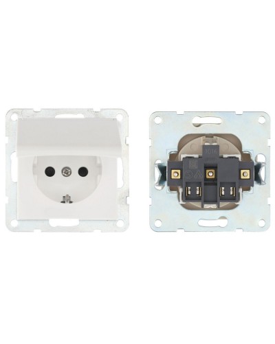 Розетка с з/к, шторками и крышкой, белый LK60 (863404-1). Розетка. Экопласт в Якутске