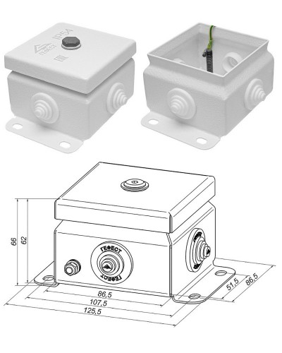 КМ IP55-0808 (без DIN рейки). Коробка монтажная электротехническая. Гефест в Якутске