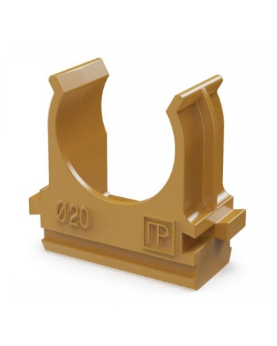 Крепёж-клипса для труб АБС-пластик бук D20 (100 шт) (PR13.0046). Крепление для труб ПВХ. Промрукав в Якутске