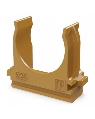 Крепёж-клипса для труб АБС-пластик бук D25 (100 шт) (PR13.0047). Крепление для труб ПВХ. Промрукав в Якутске