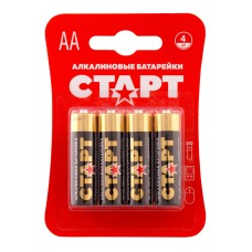 СТАРТ LR6-BL4 (1,5 В, AA, LR6), упак. 4 шт. БЛИСТЕР. Алкалиновые батарейки. СТАРТ